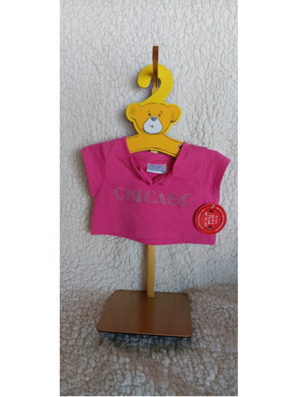 NWT Build-A-Bear Workshop Kids Chicago Graphic Tee Pink